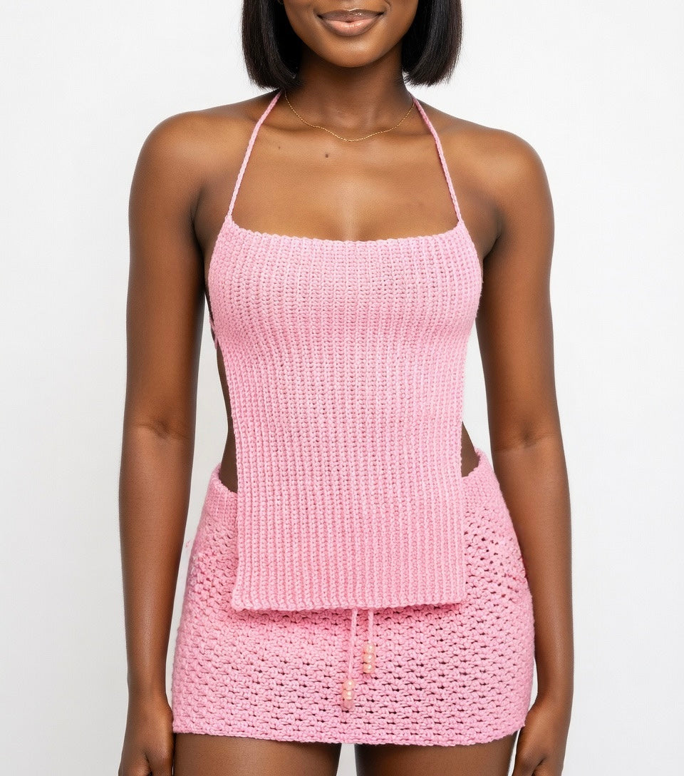 Astra Sculpt Rectangle Top & Micro Mini Skirt Set