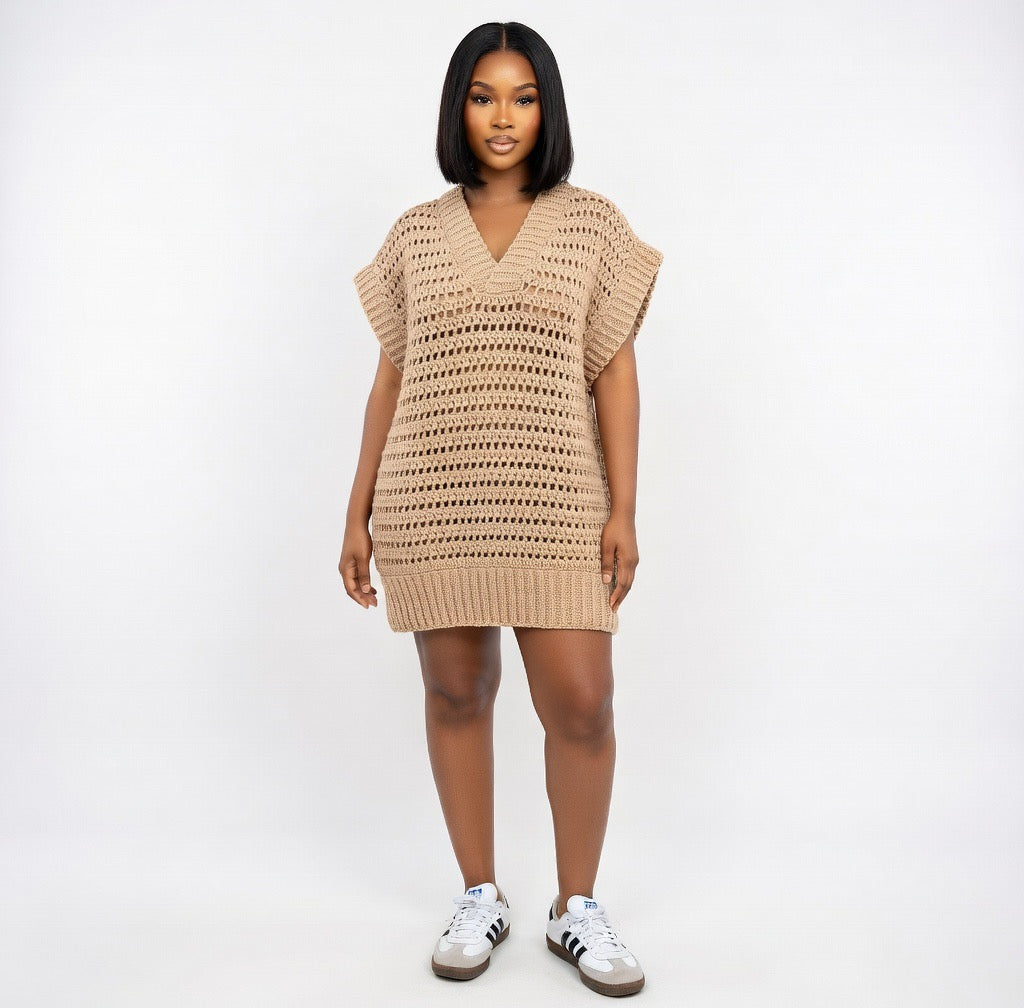 Nova V-Neck Crochet Maxi Dress