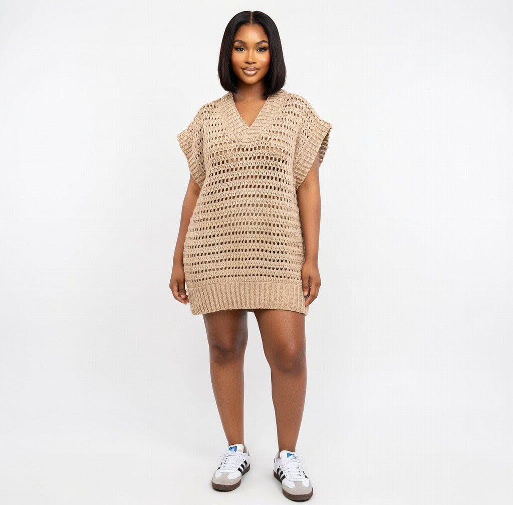 Nova V-Neck Crochet Maxi Dress