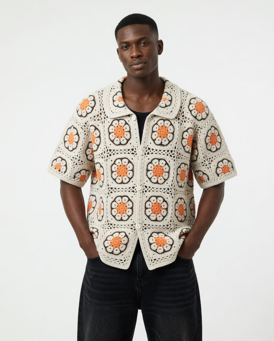 Orion Floral Crochet Shirt