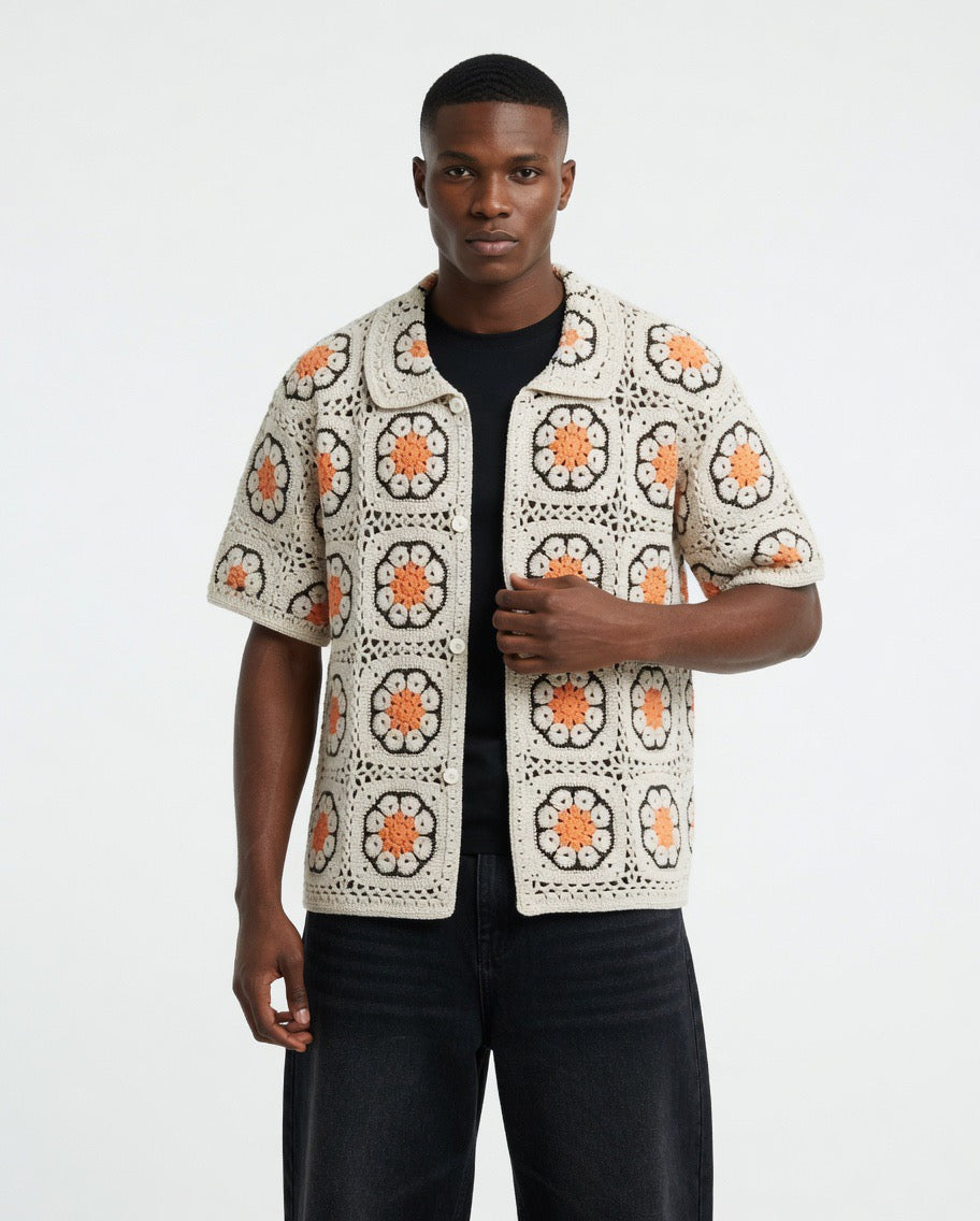 Orion Floral Crochet Shirt