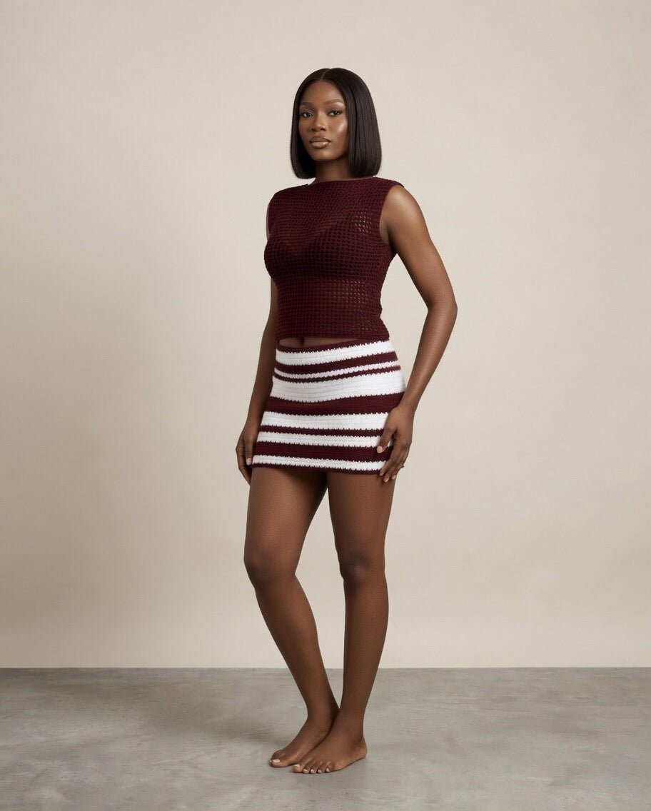 Zane Sheer Top & Skirt Set
