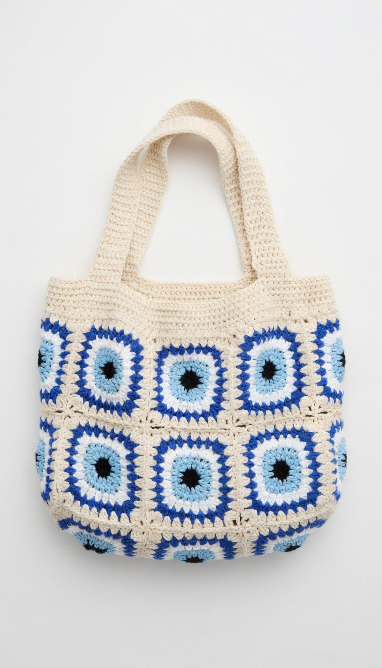 Azure Eye Crochet Tote