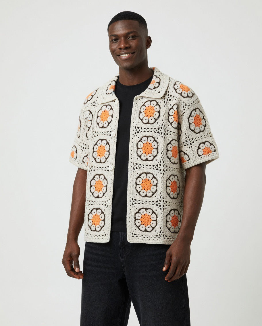 Orion Floral Crochet Shirt