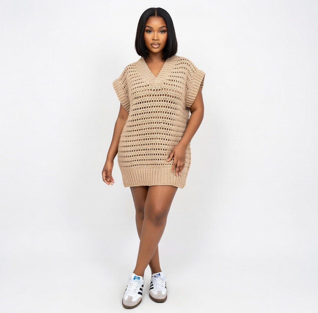 Nova V-Neck Crochet Maxi Dress