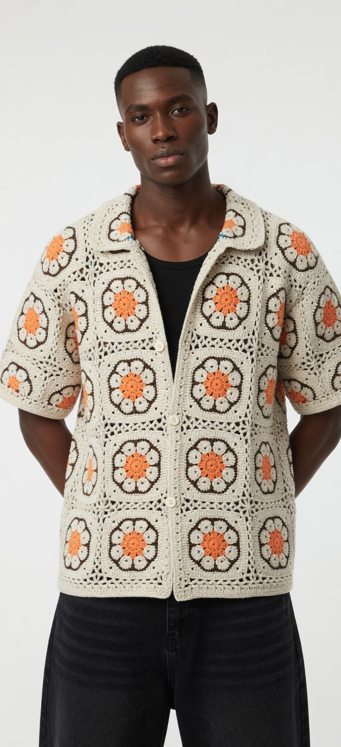 Orion Floral Crochet Shirt