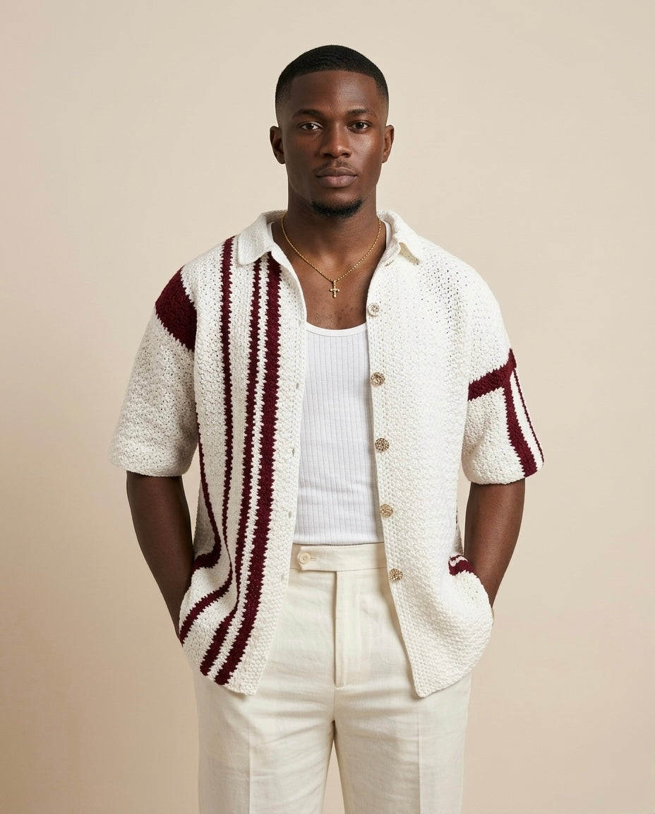 Zane Stripe Crochet Shirt