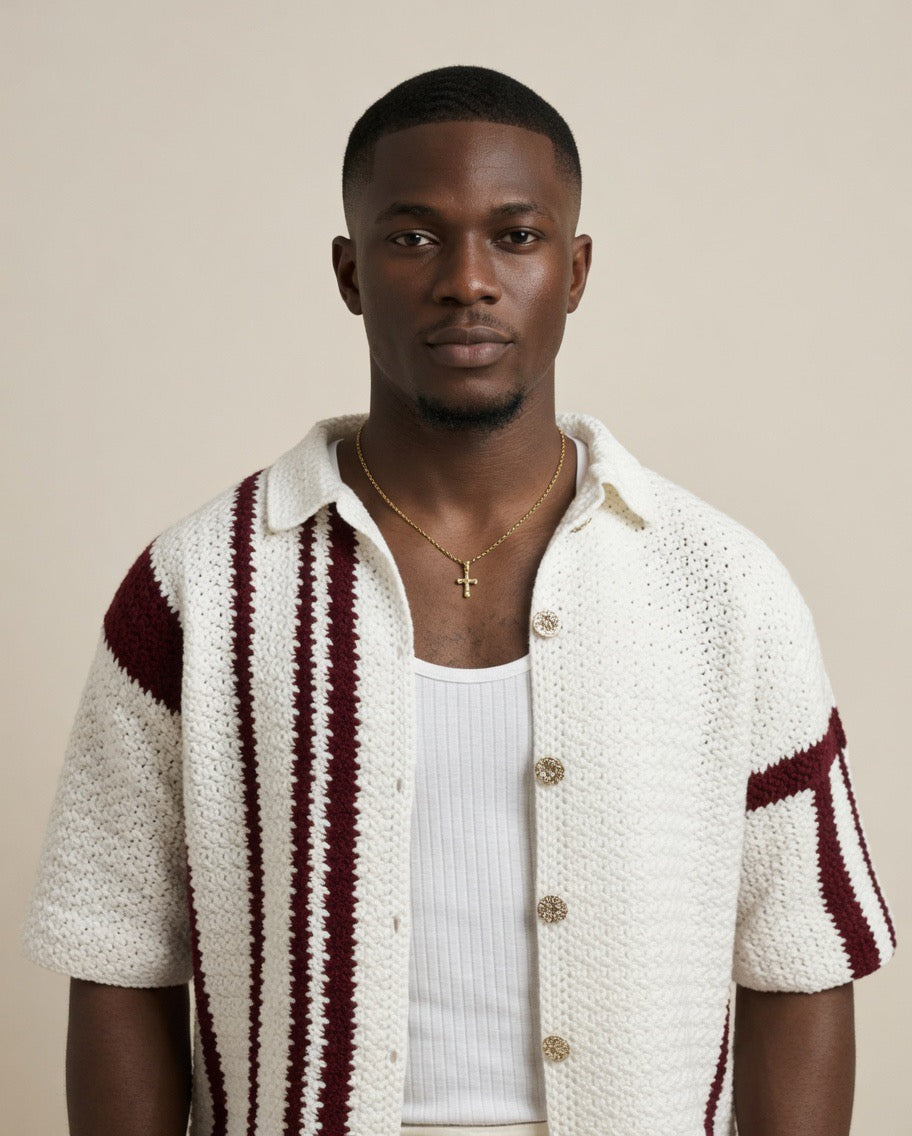 Zane Stripe Crochet Shirt