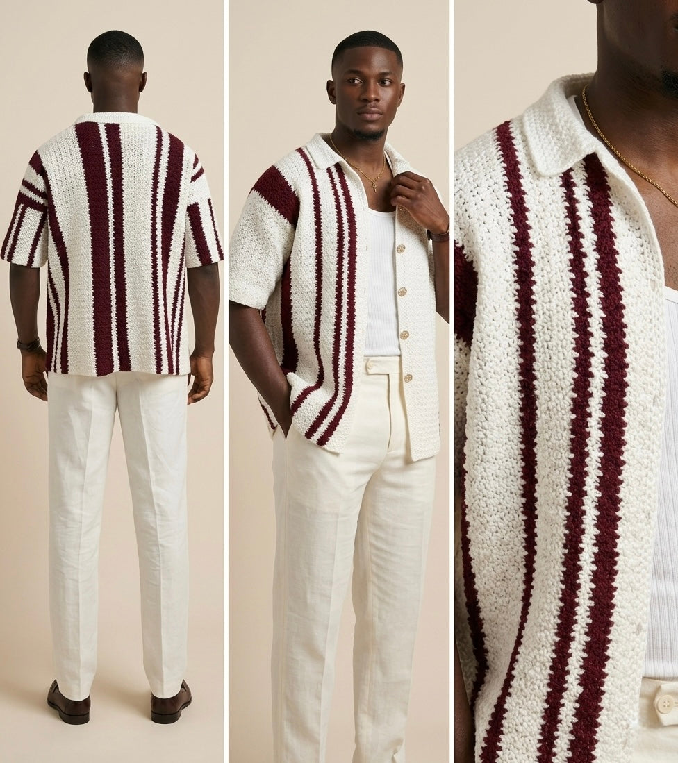 Zane Stripe Crochet Shirt