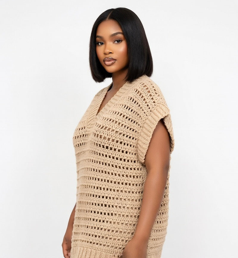 Nova V-Neck Crochet Maxi Dress