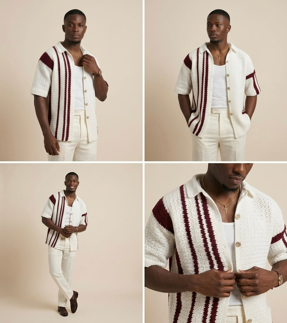 Zane Stripe Crochet Shirt