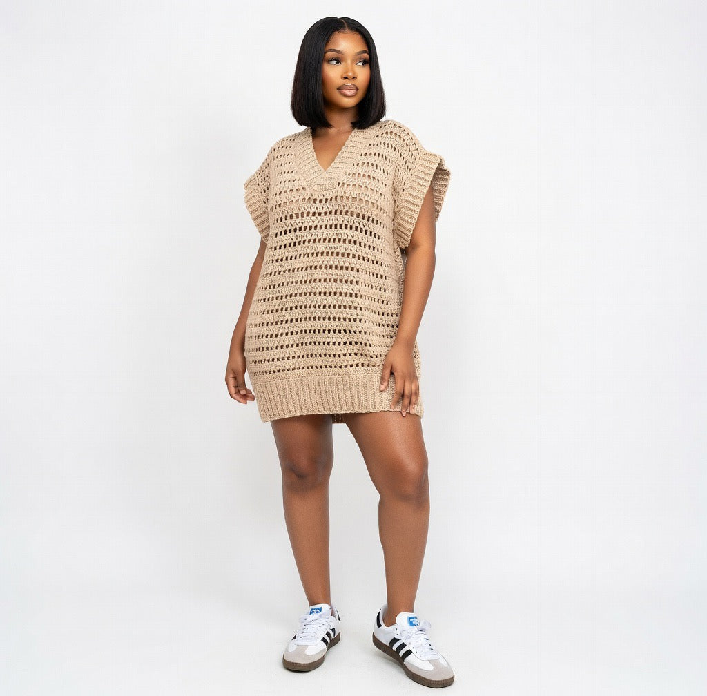 Nova V-Neck Crochet Maxi Dress