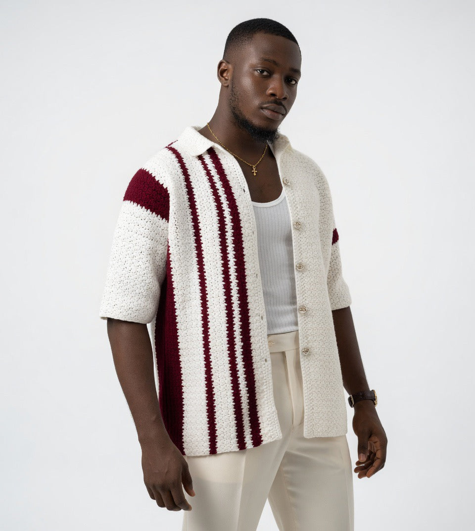 Zane Stripe Crochet Shirt