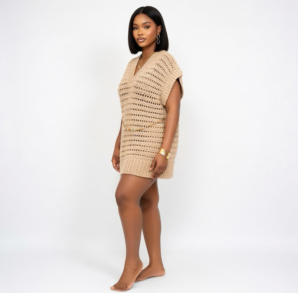 Nova V-Neck Crochet Maxi Dress