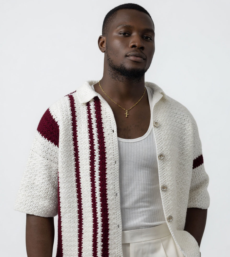 Zane Stripe Crochet Shirt
