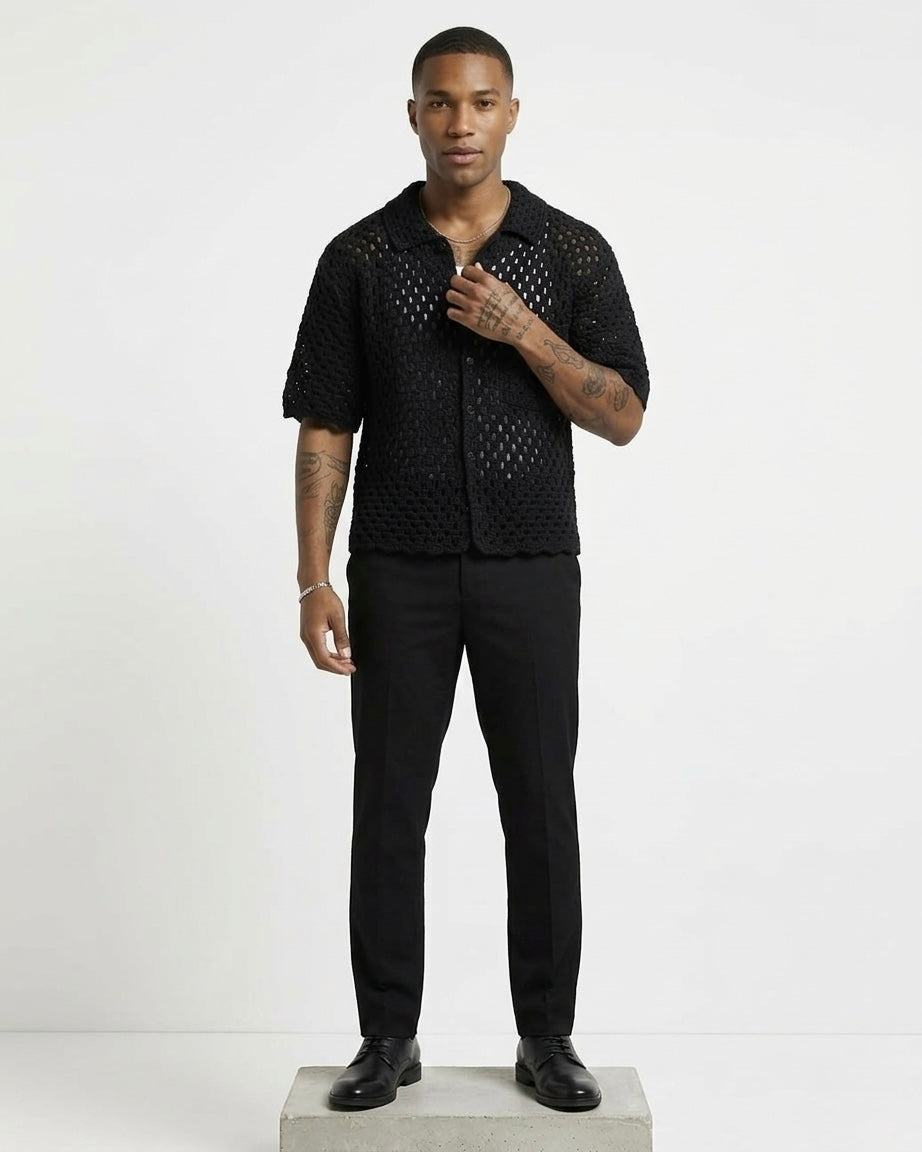 Handmade Crochet Button-Up Shirt  - 50% OFF (Launch Sale)