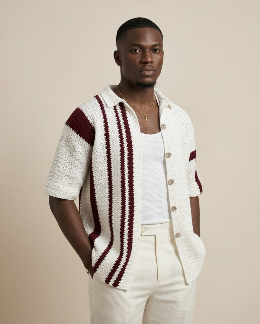 Zane Stripe Crochet Shirt
