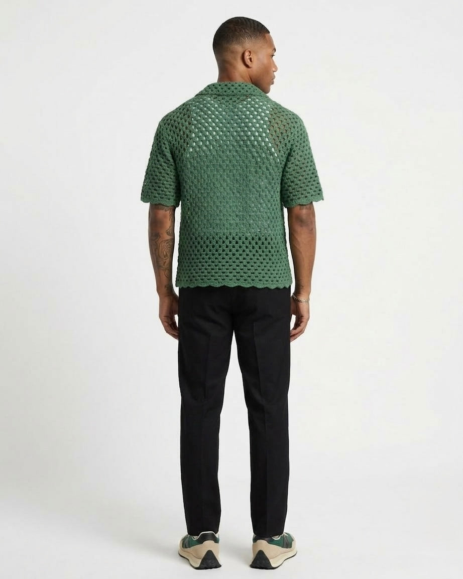 Handmade Crochet Button-Up Shirt  - 50% OFF (Launch Sale)