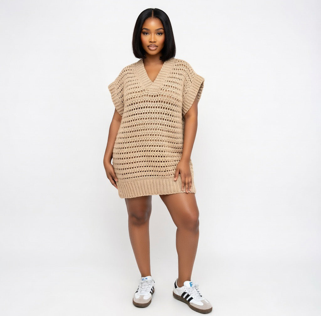 Nova V-Neck Crochet Maxi Dress
