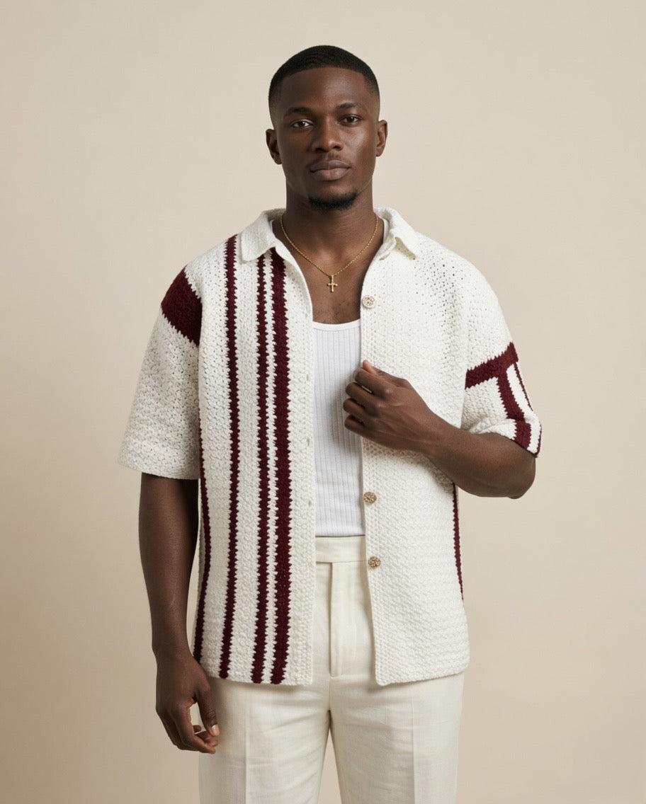 Zane Stripe Crochet Shirt