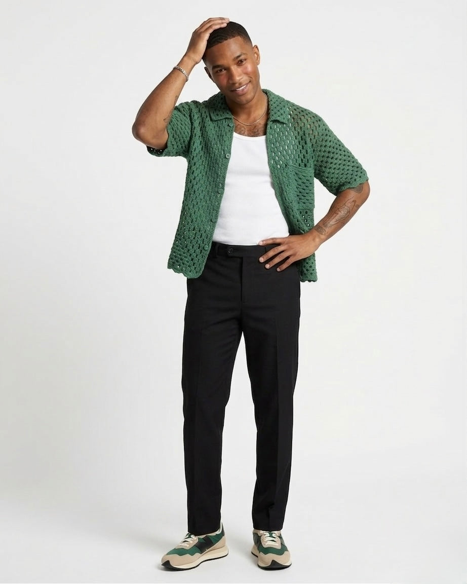Handmade Crochet Button-Up Shirt  - 50% OFF (Launch Sale)