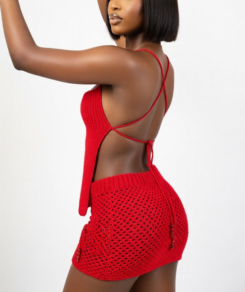 Astra Sculpt Rectangle Top & Micro Mini Skirt Set